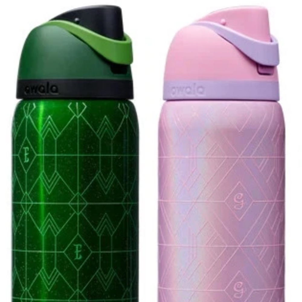 Owala Green and Pink Water Bottles